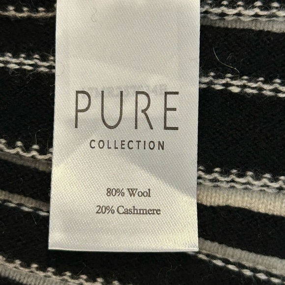 Pure Collection cashmere and wool Black and White A-Line Skirt - Picture 9 of 10